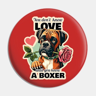 Boxer Valentine's day Pin