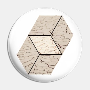 Earth hexagon abstract - Earth sign - The Five Elements Abstract  Symbol Pin