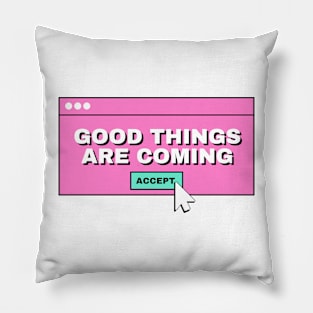 Y2K 2000s Aesthetic Retro Manifesting Good Vibes Pillow