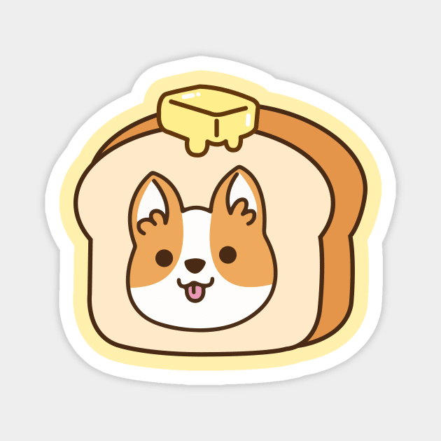 Corgi Bread with Butter Magnet by mintcorner