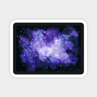 Watercolor Blue Nebula and Starry Sky Magnet