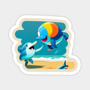 Baby blue dolphin Magnet