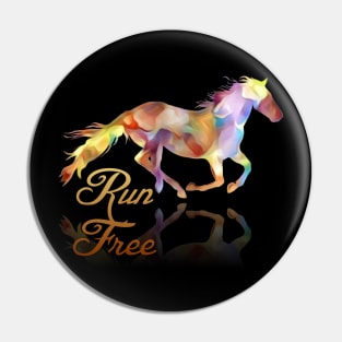 Run Free Colorful Horse Art Pin