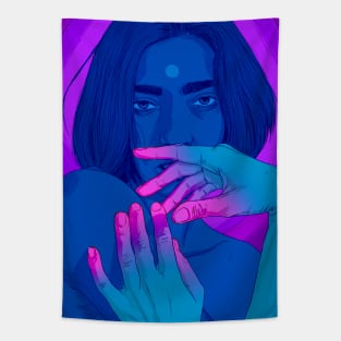 Blue Irina Portrait Tapestry