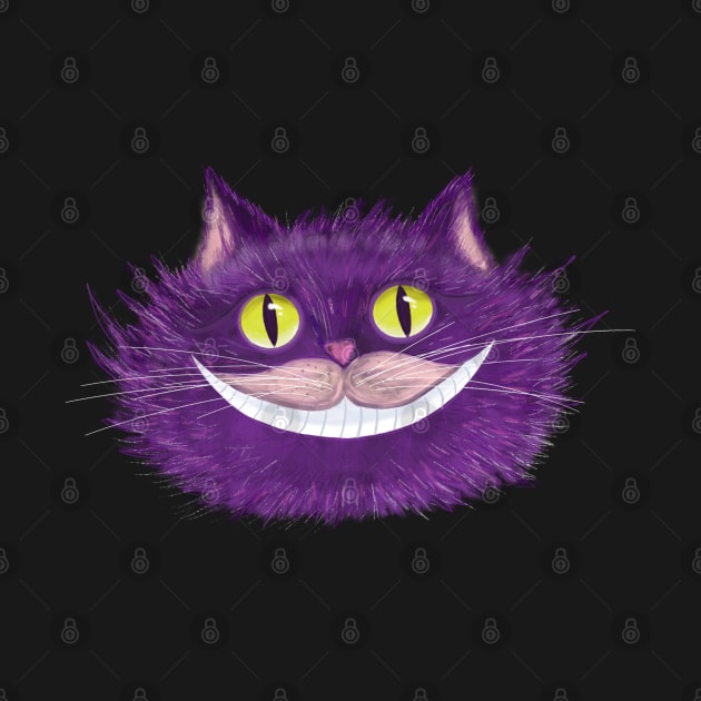 Smiling Cheshire Cat: Alice in Wonderland inspired Illustration by Wolshebnaja