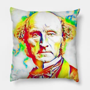 John Stuart Mill Colourful Portrait | John Stuart Mill Artwork 10 Pillow