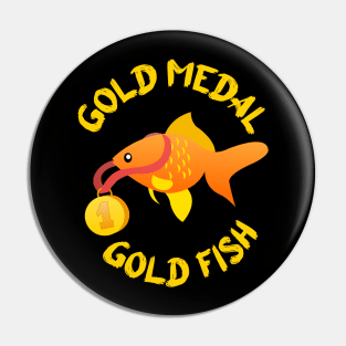 Gold Medal Gold Fish Pin