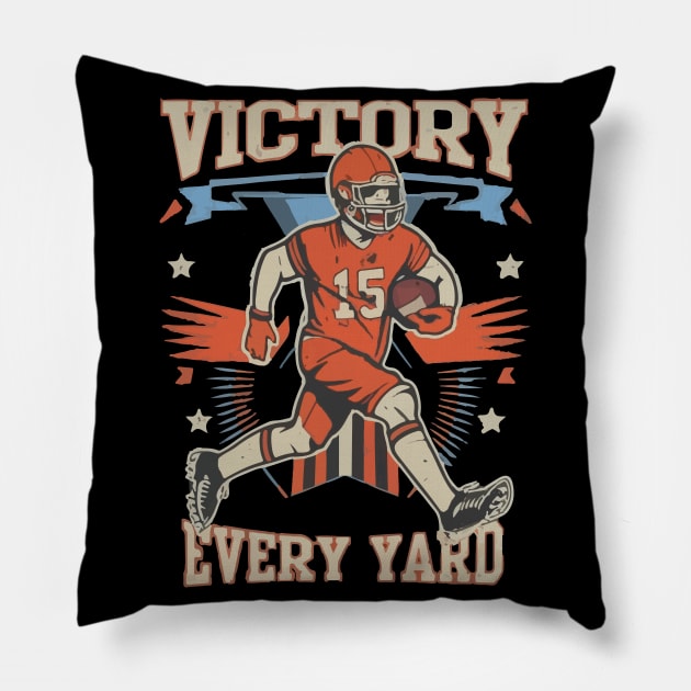 Vintage Victory In Every Yard Soccer Pillow by rn-eshop