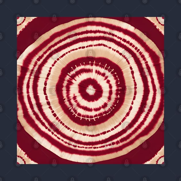 Maroon Red Shibori Circle Tie Dye Pattern by craftydesigns