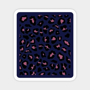 Pink and Blue Leopard Print Pattern Magnet