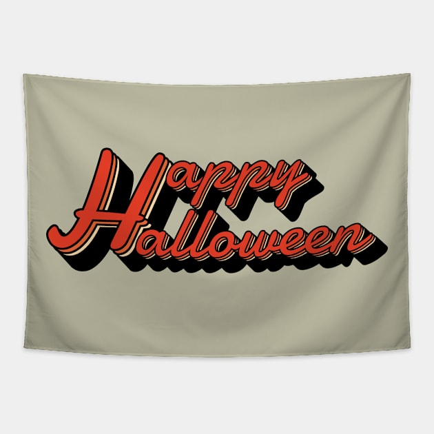 retro vintage happy halloween Tapestry by fokaction