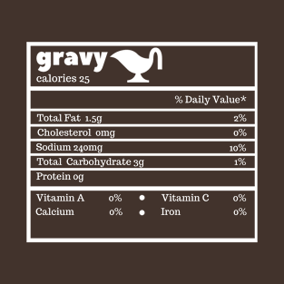 Thanksgiving Gravy Nutrition Facts Funny Christmas T-Shirt