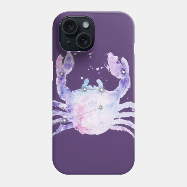 Cancer Galaxy Watercolor Phone Case by Dbaudrillier