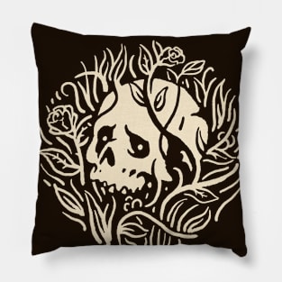 Skull in the Grass Pillow