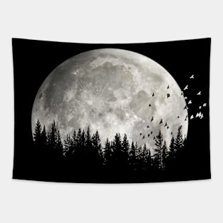 Forest Moon Silhouette Tapestry