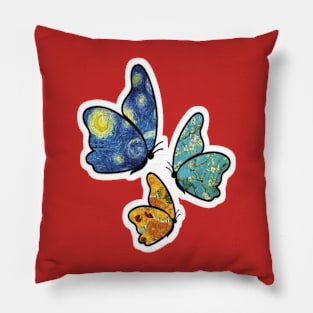 Butterflies designed by Van Gogh Pillow