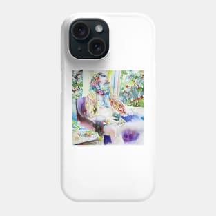 CHARLES BUKOWSKI watercolor portrait .2 Phone Case