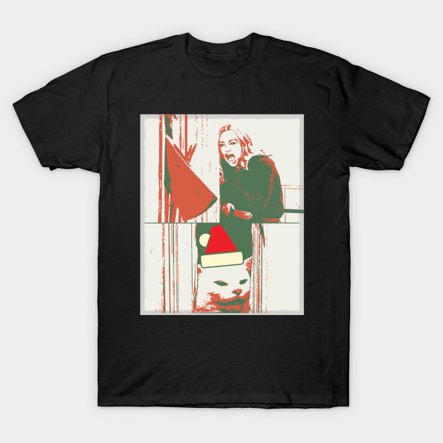Table Cat Santa Hat And Yelling Woman Movie Parody Table Cat T