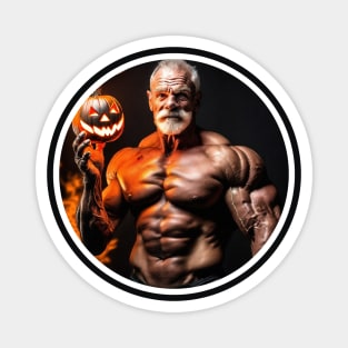 Muscle Dad ready for Halloween Magnet