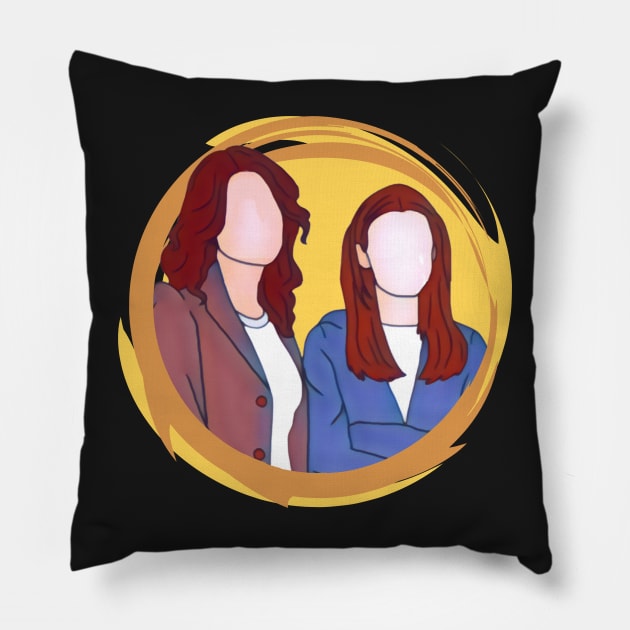 The Girls - Mother and Daughter - When You Lead I Will Follow II Pillow by Fenay-Designs