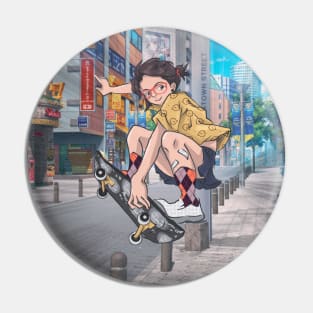 Skater Girl Pin