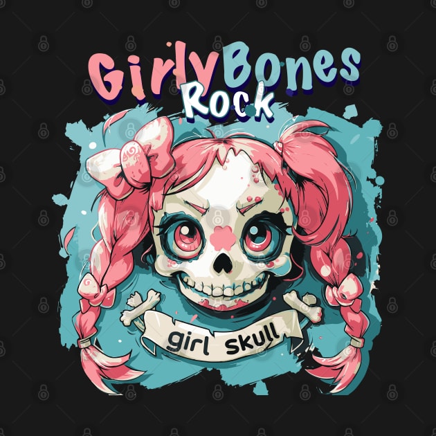 Skull Girl, Skull Fun T-Shirt 01 by ToddT