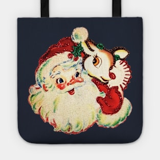 Glitter Santa and Rudolph Tote