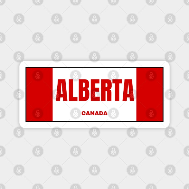 Alberta in Canadian Flag Colors Magnet by aybe7elf