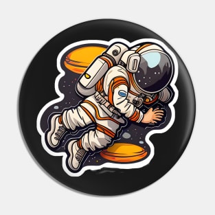 Retro Cartoon Astronaut Sticker Pin