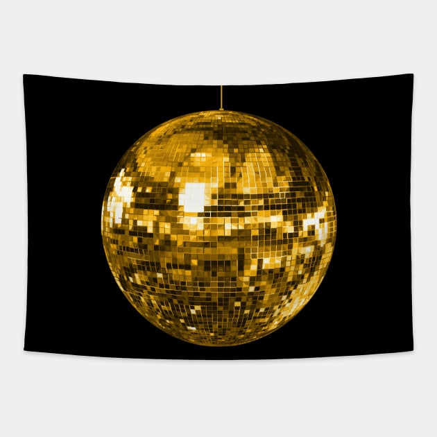 Gold Yellow Disco Ball Tapestry by Art by Deborah Camp