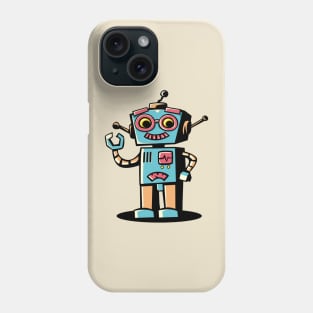 retro robot Phone Case