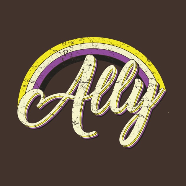 Ally nonbiary vintage tshirt lgbt pride gift by Dianeursusla Clothes