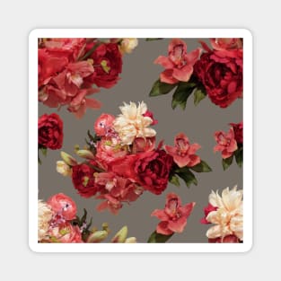 Just Flowers on Grey Repeat 5748 Magnet