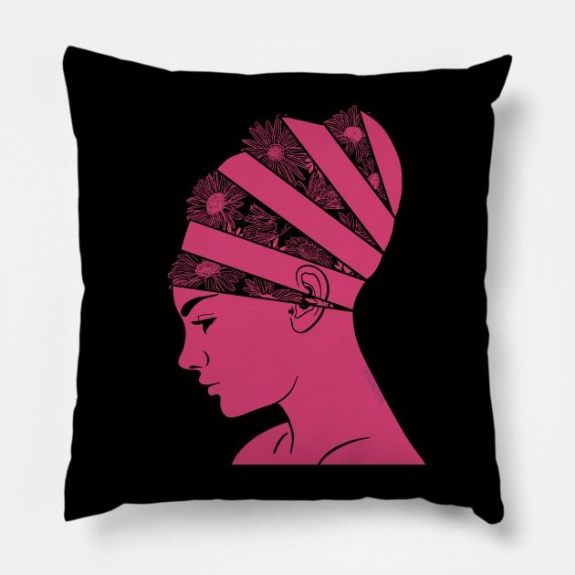 Headspace Mindful Floral Pink Pillow by TheBadNewsB