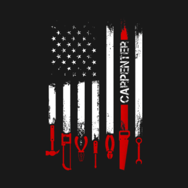 Disover American Flag with Carpenter - Carpenter - T-Shirt