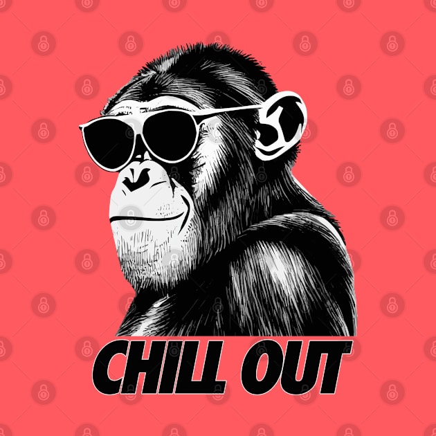 Chimpanzee chill out by wamtees