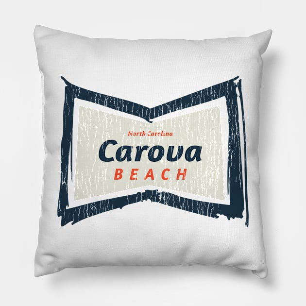 Carova, NC Summertime Vacationing Bowtie Sign Pillow by Contentarama