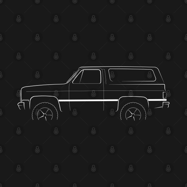 front/profile - K/5 Blazer 4x4 - stencil, white by mal_photography