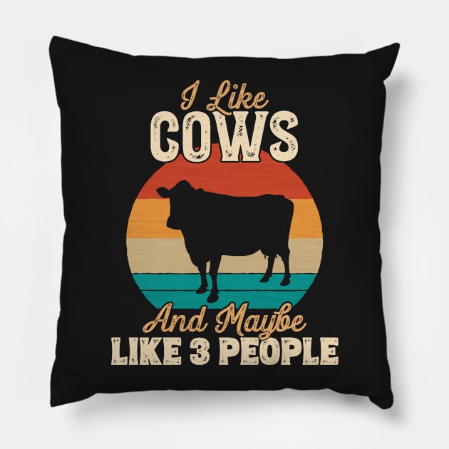 I Like Cows and Maybe Like 3 People - Gifts for Farmers design Pillow by theodoros20