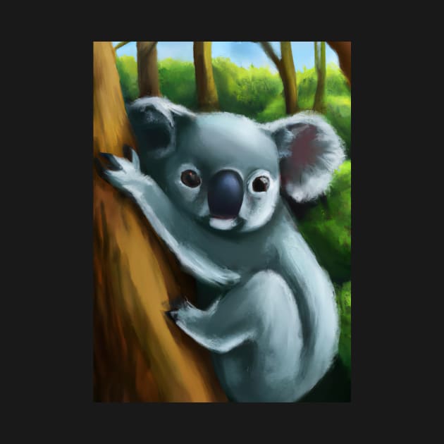 A koala hanging from a tree by maxcode