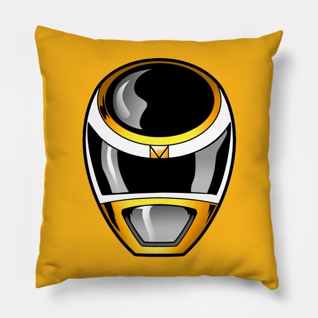 Yellow space helmet Pillow by MikeBock