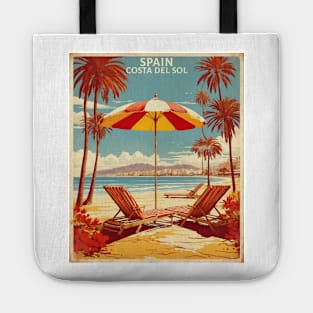 Costa del Sol Beach Spain Travel Tourism Retro Vintage Tote