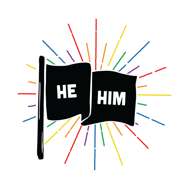 He/Him Pronouns Retro Flag by lavenderhearts