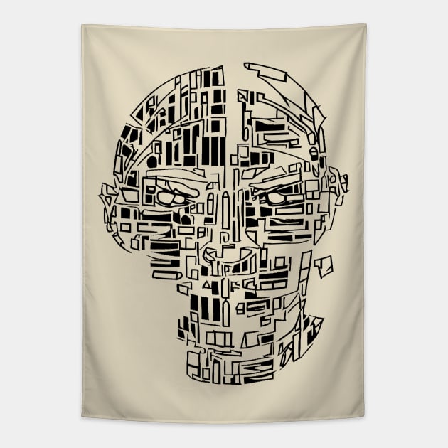 Surreal Futuristic Sci-fi Art Portrait Tapestry by Jumitu-Art