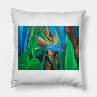 Tropical Bird of Paradise Pillow