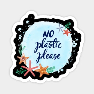 'No Plastic Please' Ocean Conservation Shirt Magnet