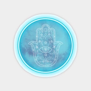 Aqua Glow Hamsa Hand Magnet