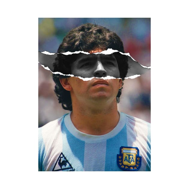 Diego Armando Maradona Dios 10 Portrait by Paskwaleeno