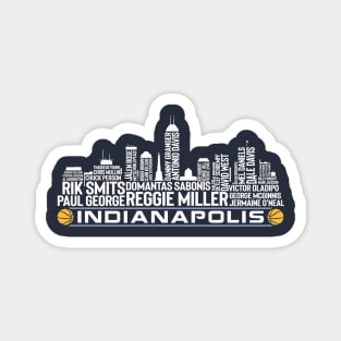 Indiana Basketball Team All Time Legends, Indianapolis City Skyline Magnet