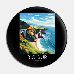 A Pop Art Travel Print of Big Sur - California - US Pin